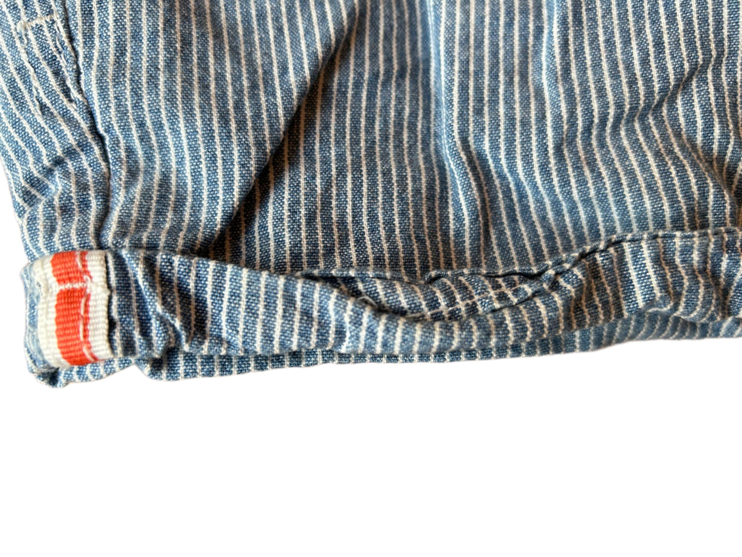 Blou en wit gestreepte kortbroek - 74-80 (6-12M)