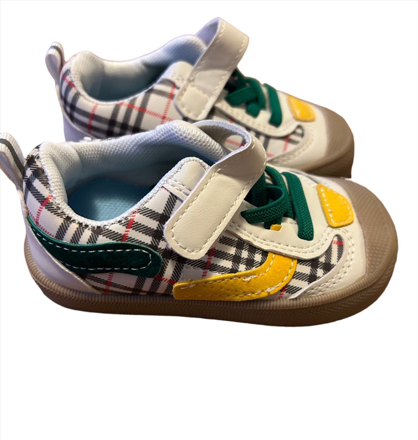 Antislip babyschoentjes met zwarte en rode strepen - maat 19