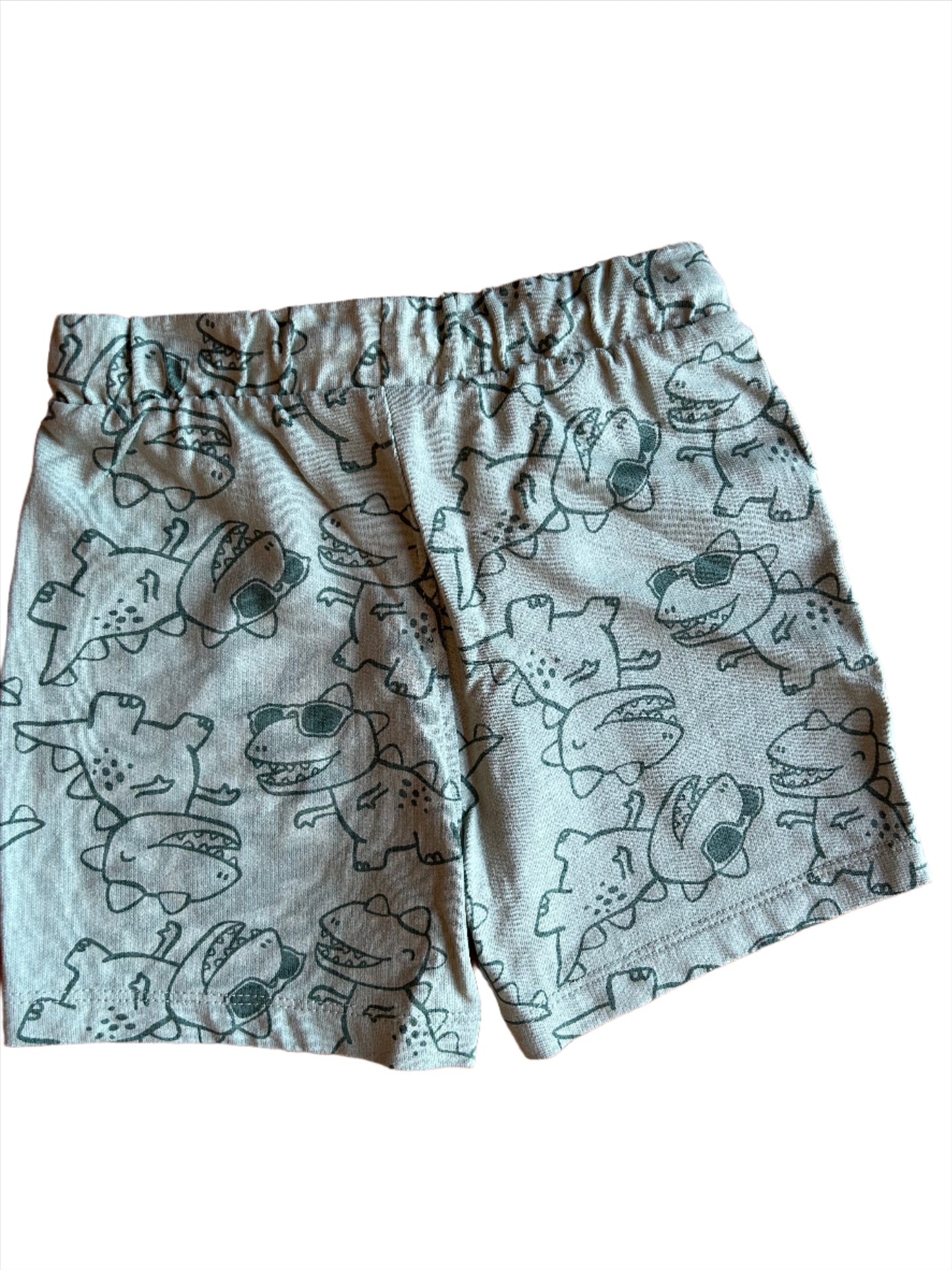 Green Shorts with Dino Print - sized 74-80 (6-12M)