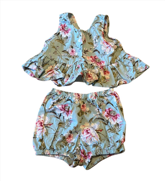 Floral Baby Girl Two Piece Set - size 68 (4-6M)