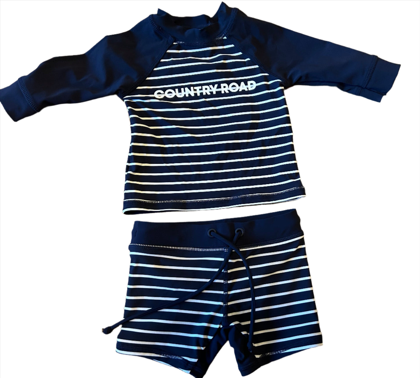 Baby marineblauw tweedelig badpak - maat 50 (pasgeboren)