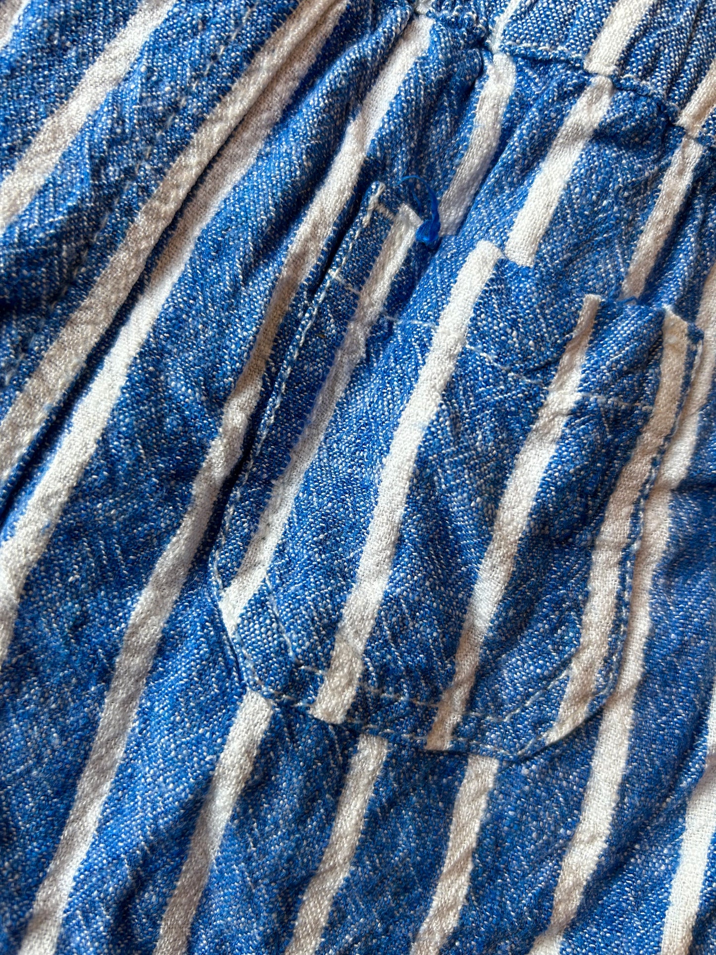 Blauwe en witte katoenen shorts - 74-80 (6-12M)