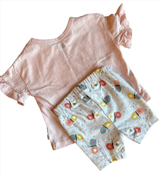 Pink Baby Girl Pajama Set - sized 56-60 (1-3M)