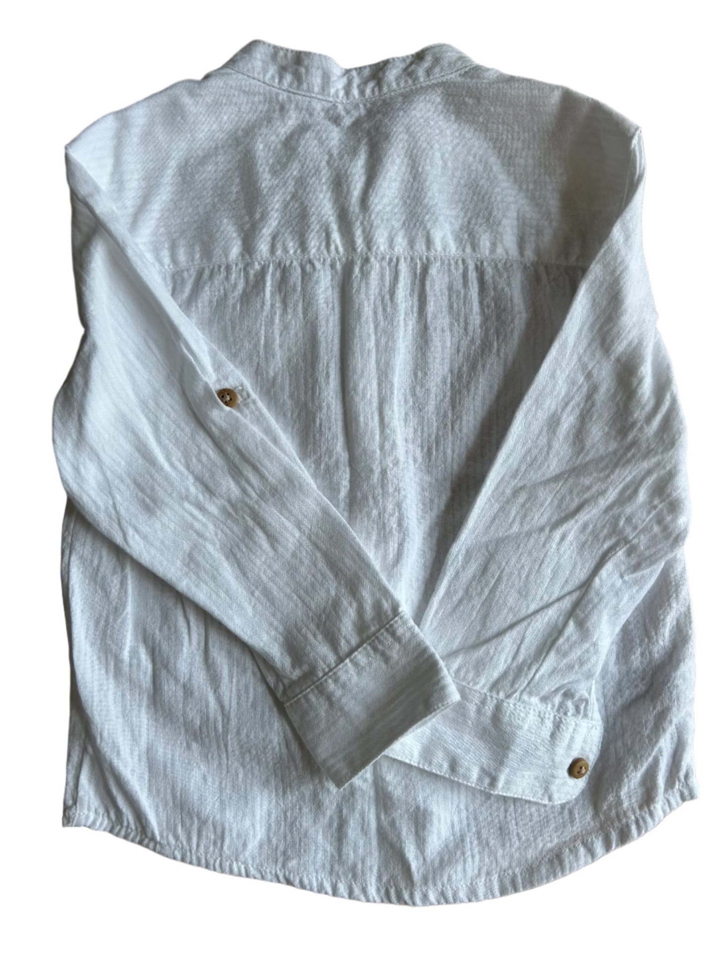 Wit jongensshirt met lange mouwen - maat 98/104 (2-4 jaar)