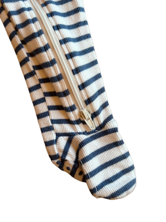 Blue Striped Long-Sleeve Baby Jumpsuit - size 74-80 (6-12M)