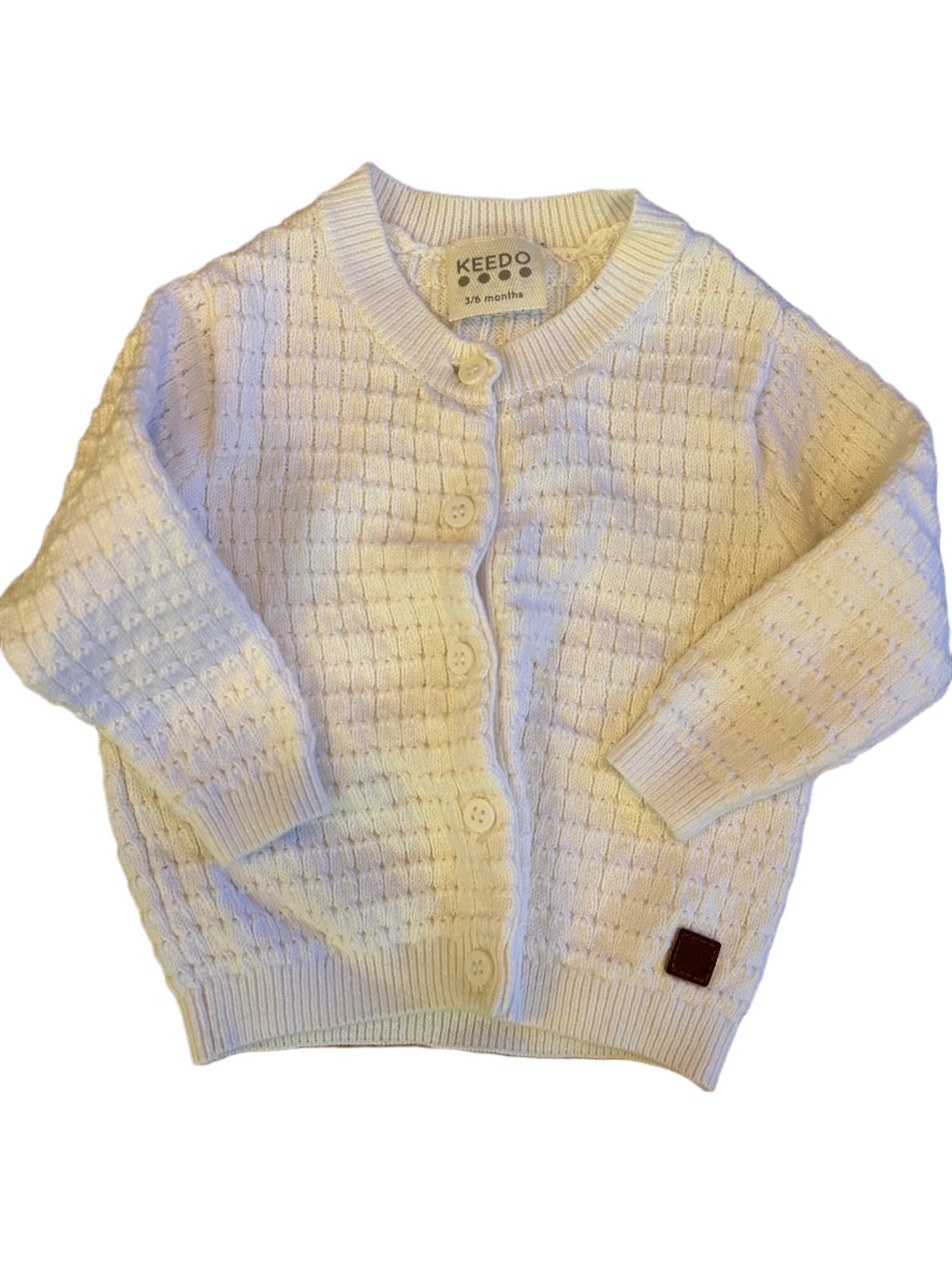 White Knitted Cardigan - Size 68 (3-6M)