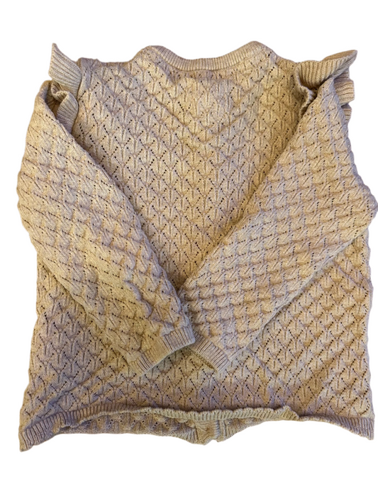 Beige gebreide cardigan met ruches - maat 74-80 (6-12M)