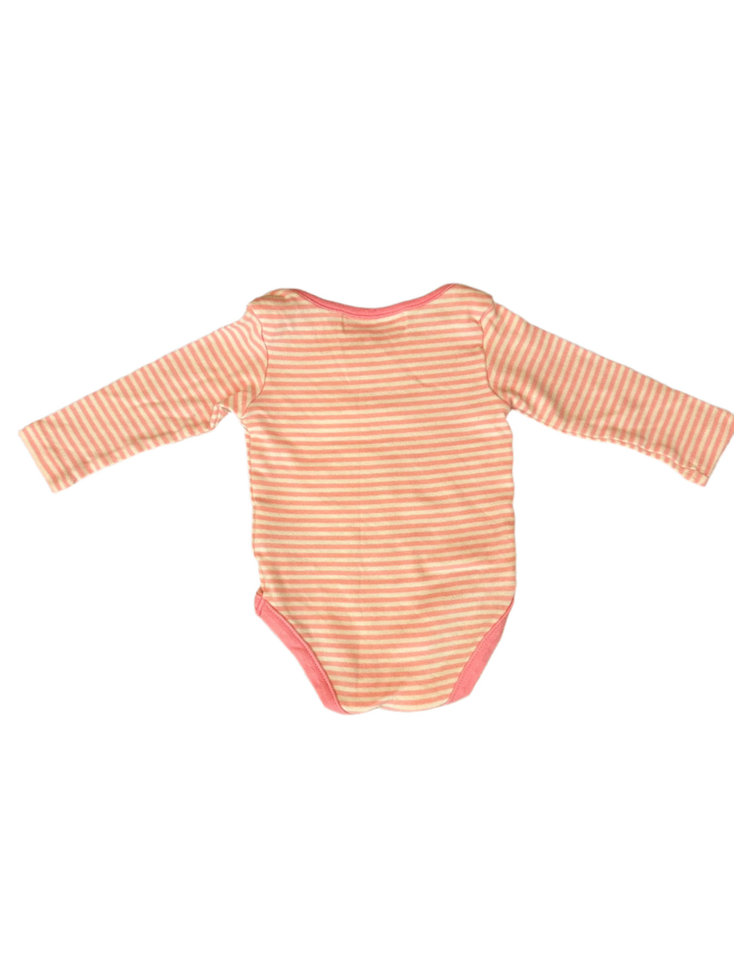 Pink & White Baby Romper - size 74-80 (6-9M)