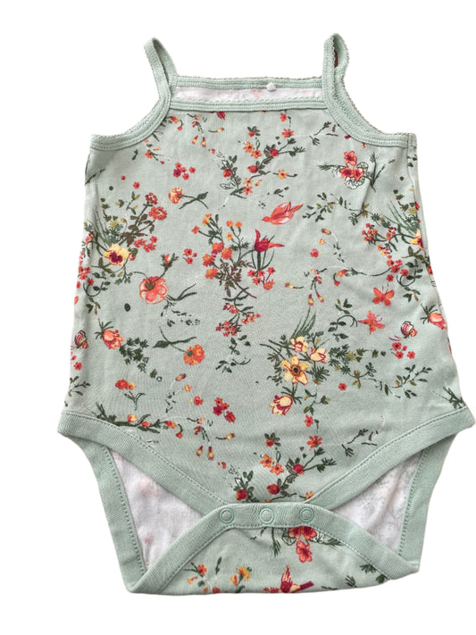 Set van vier mouwloze rompertjes met bandjes - maat 92 (18-24M)