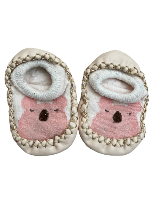 3 Pair of Anti-skid Anti-Slip Faux Leather Bottom Floor Socks - size 3-6 Months