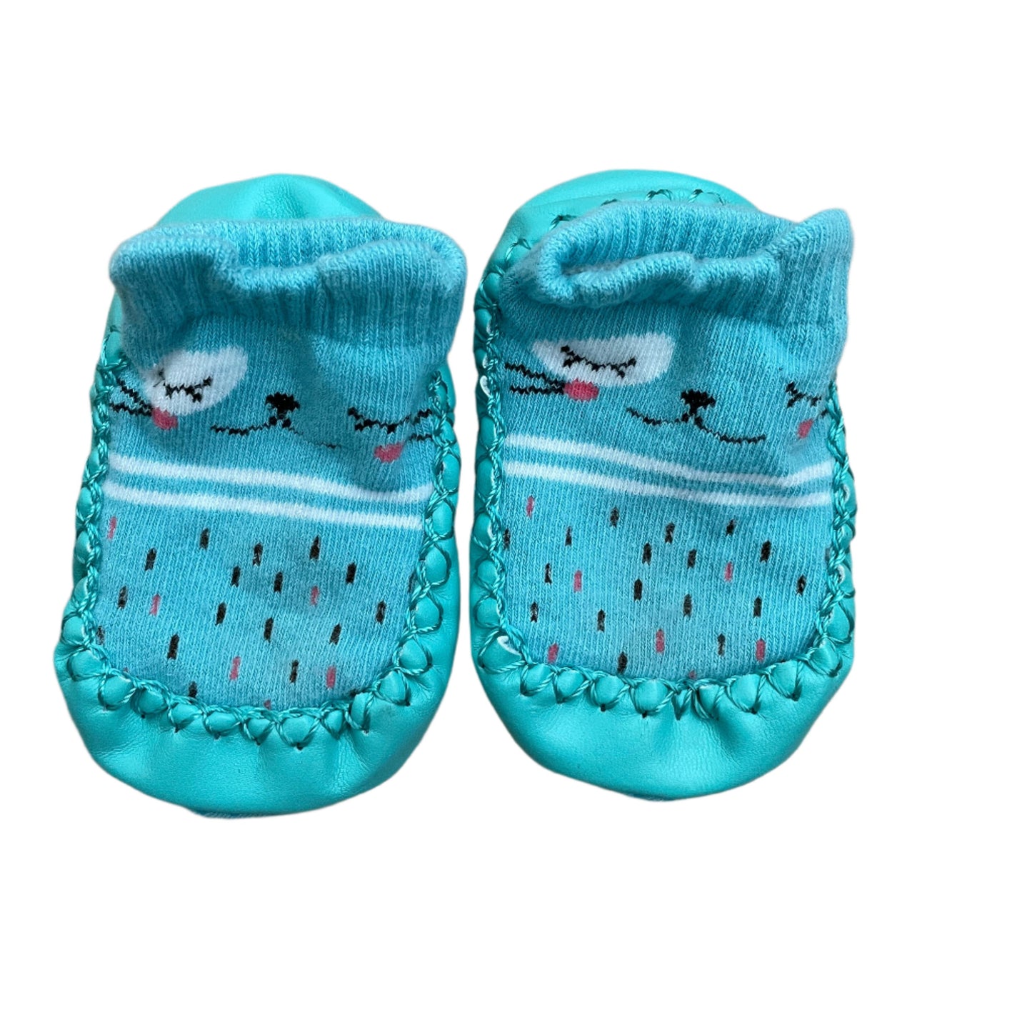 3 paar antislip sokken met imitatieleren onderkant - maat 3-6 maanden