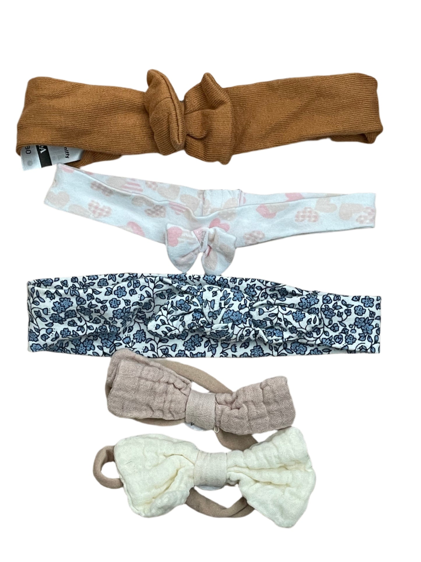 Set van 5 haarbandjes met strik - maat 4 - 12 maanden