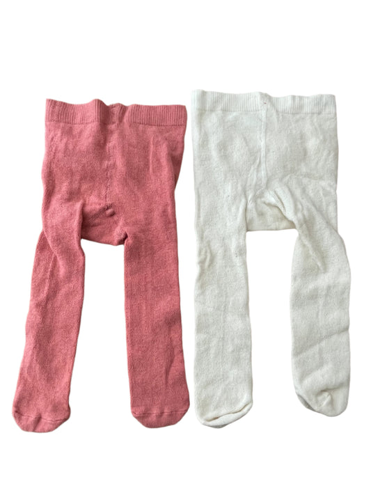 2 pairs of tights - 74 - 80 (6-12M)