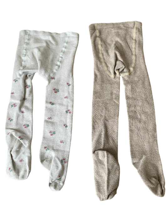 Twee paar panty's - Maat 80-86 (12-18M)