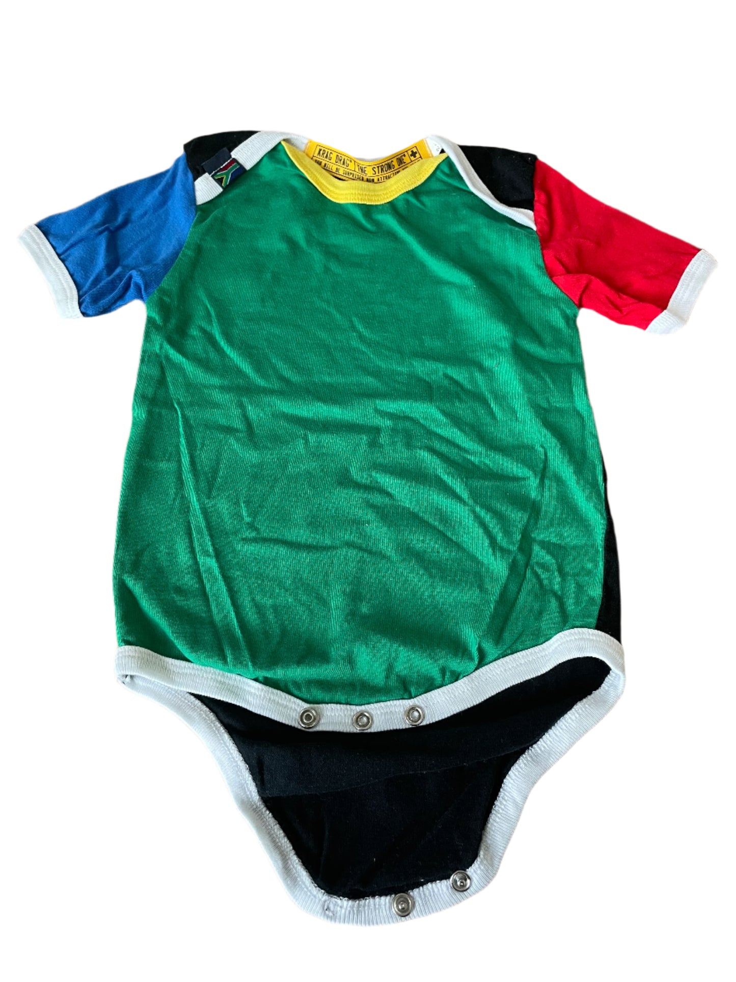 Twee trotse Zuid-Afrikaanse rompertjes - Maat 74-80 (6-12M)