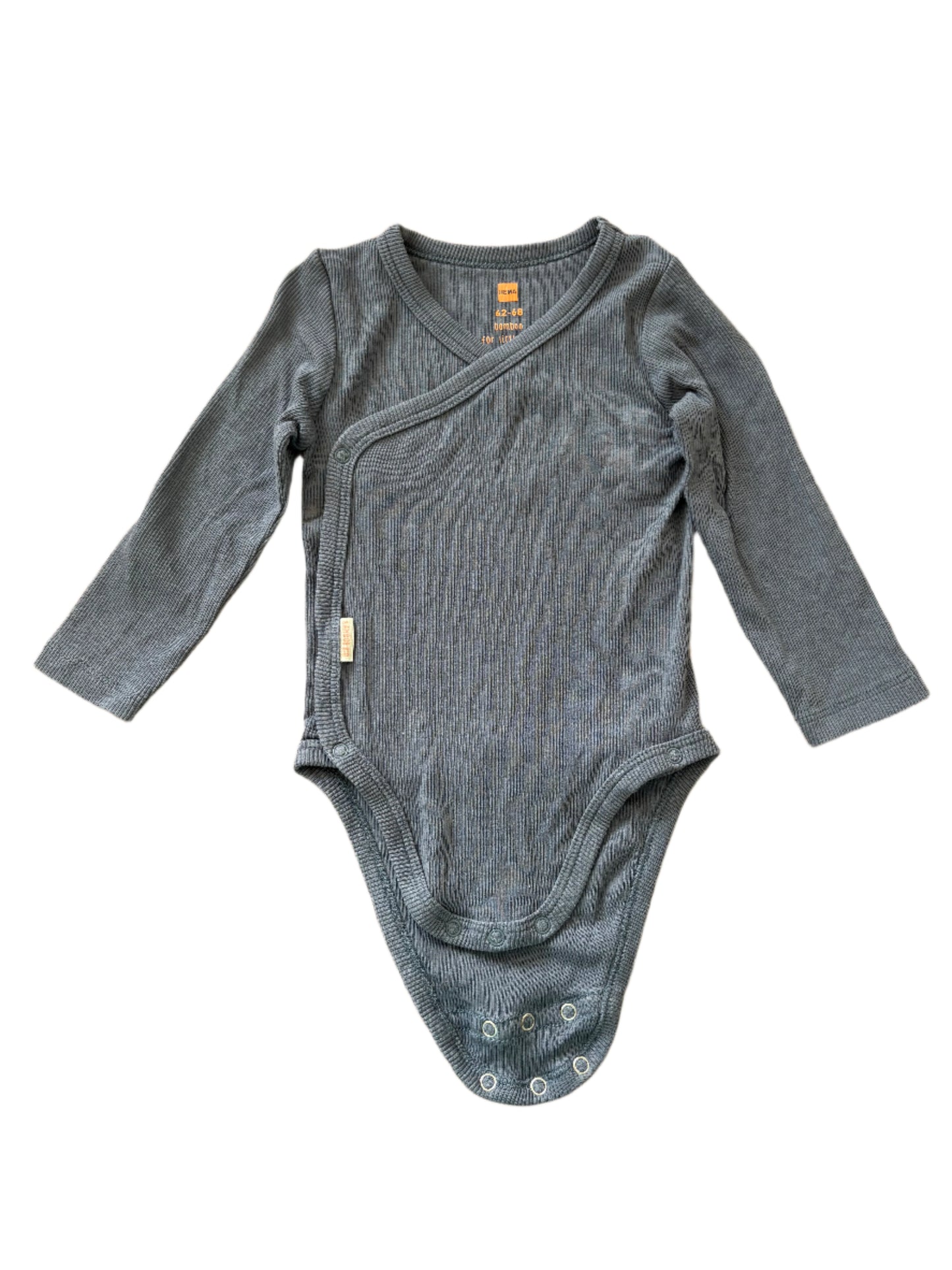 Long-Sleeve Wrap-Around Romper - Size 62-68 (2-6M)