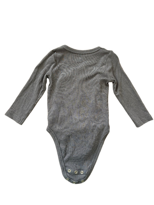 Long-Sleeve Wrap-Around Romper - Size 62-68 (2-6M)