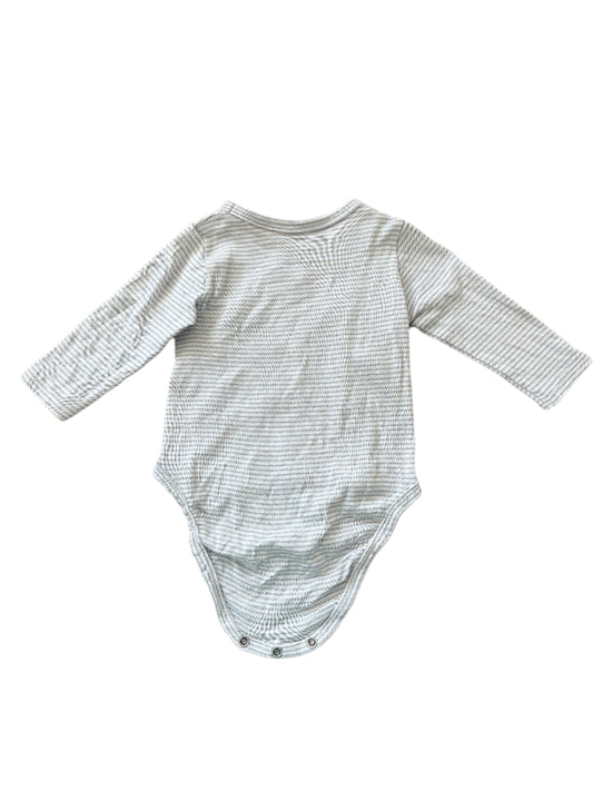 Long-Sleeve Wrap-Around Romper - Size 62 (2-4M)