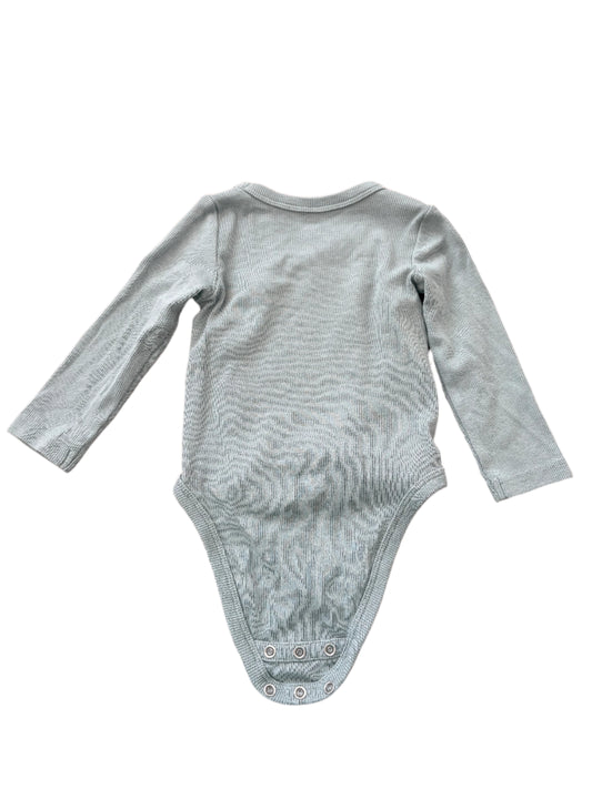 Long-Sleeve Wrap-Around Romper - Size 62-68 (2-6M)