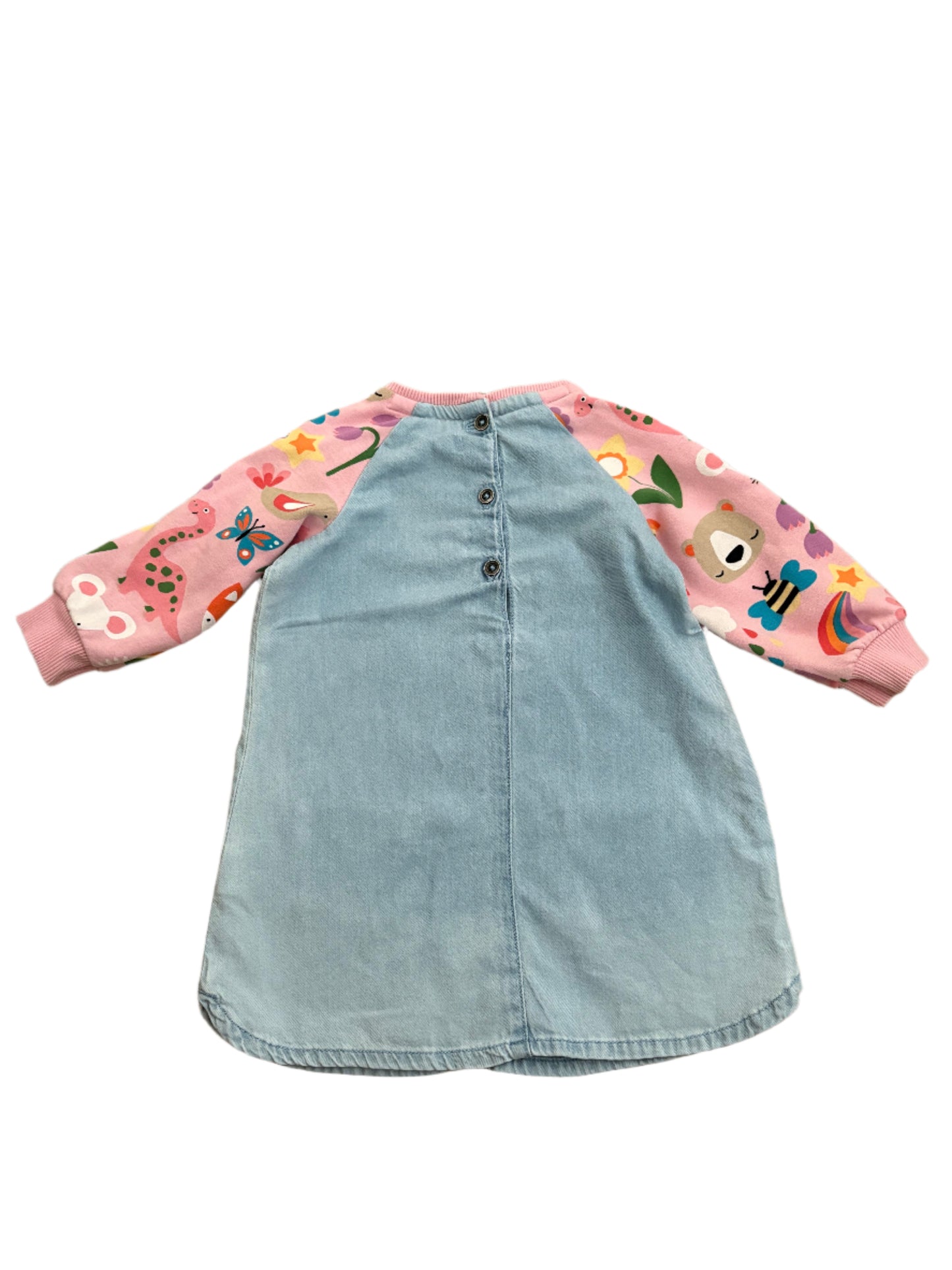 Blauwe denimjurk met lange mouwen - maat 80 (9-12M)
