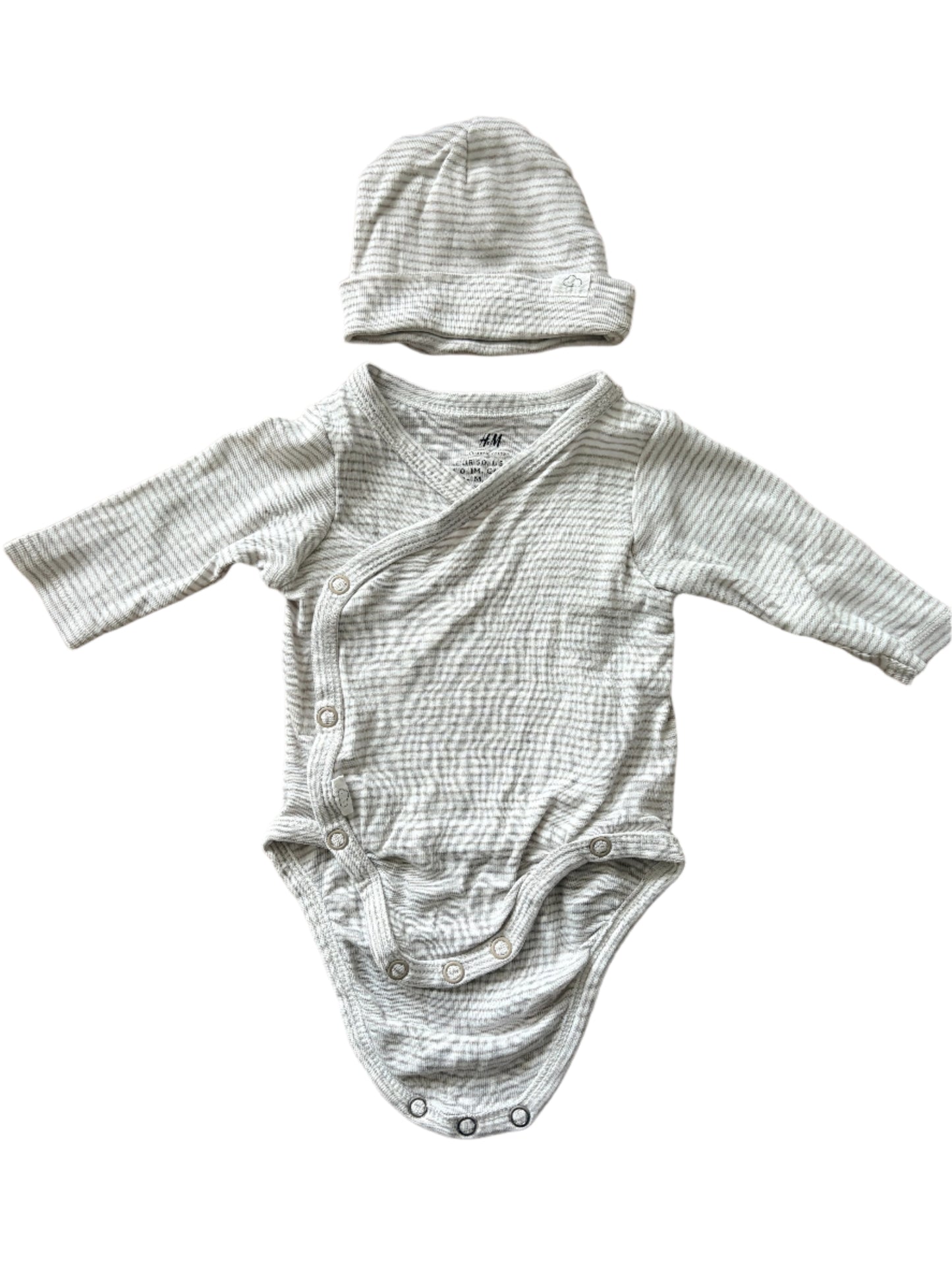 3-Piece Bodysuit and Trousers Set - Size 50 (0-1M)