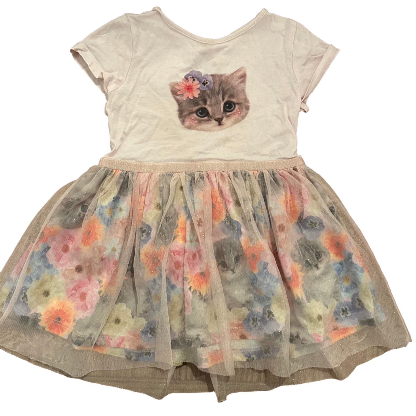Prachtige kattenjurk - maat 92 (3 jaar)