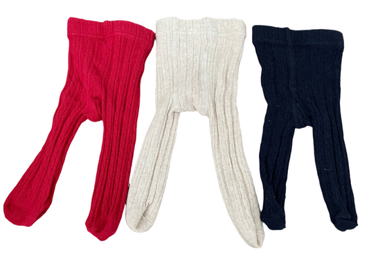 3 pairs of tights - 50 - 62 (0-3M)