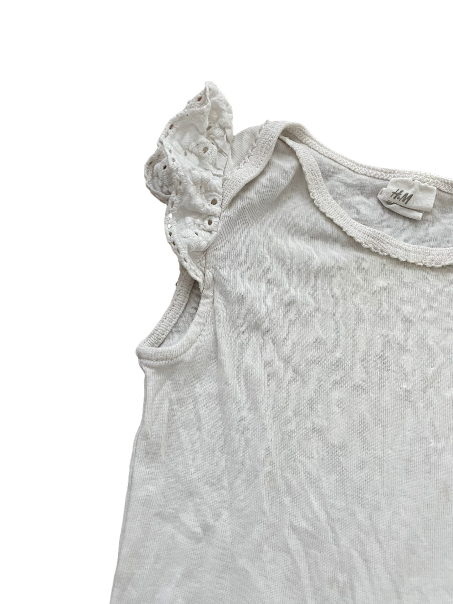 Set van twee rompertjes met korte mouwen en bandjes - maat 74 (6-9M)