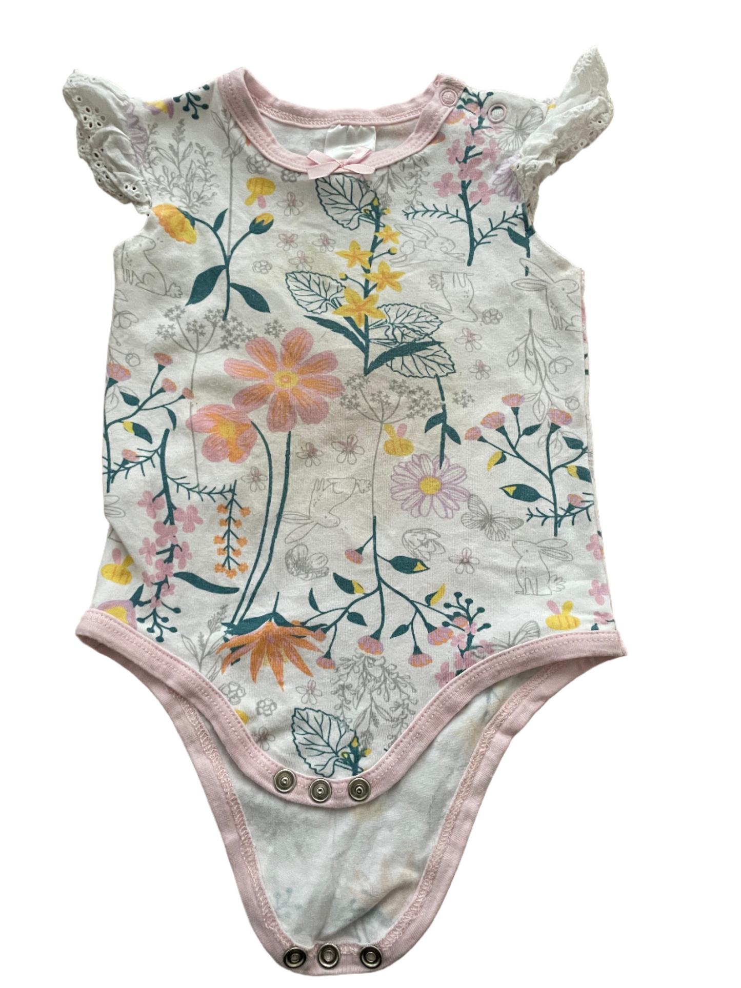Set of three short sleeve rompers - 74 (6-9M)