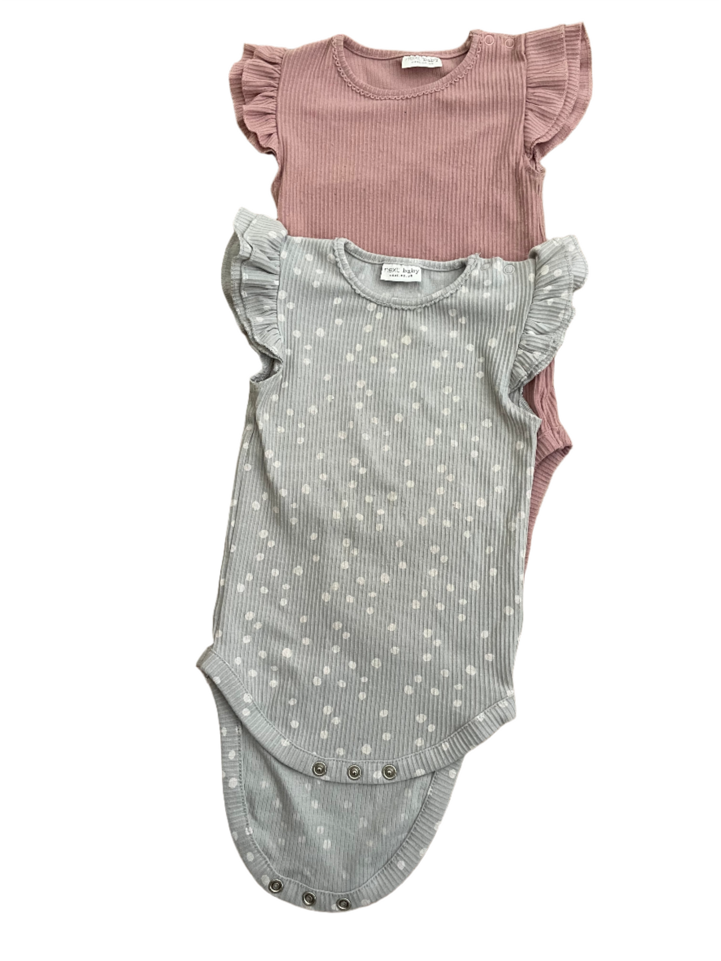Set of two short sleeve rompers - size 74 (6-9M)