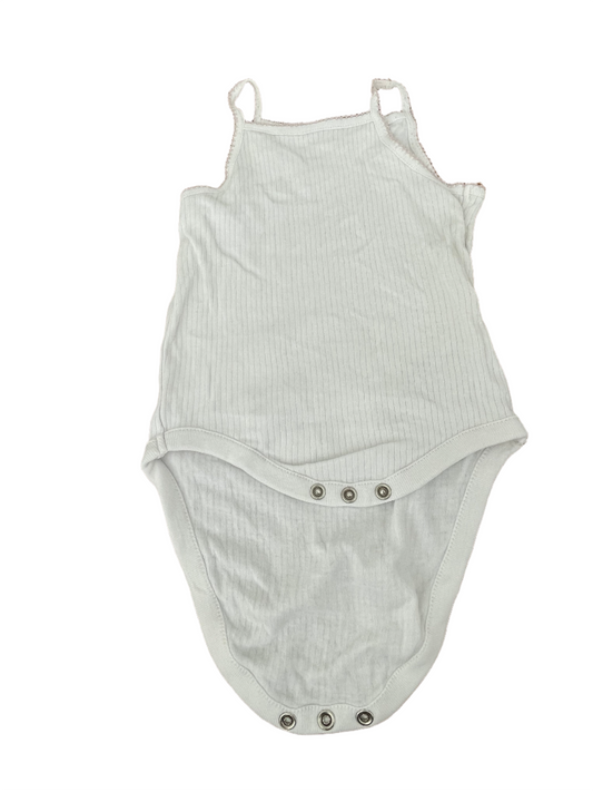 Set van vier mouwloze rompertjes met bandjes - maat 80 (9-12M)
