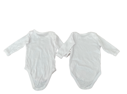 Set van twee rompertjes met lange mouwen - maat 50 (pasgeboren)