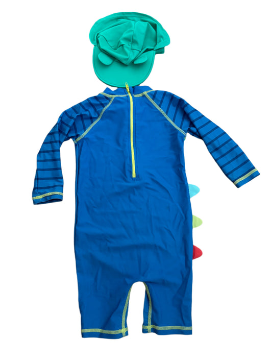 Full body Swimsuit with Swim Hat - Size 74/80 (6-12M)