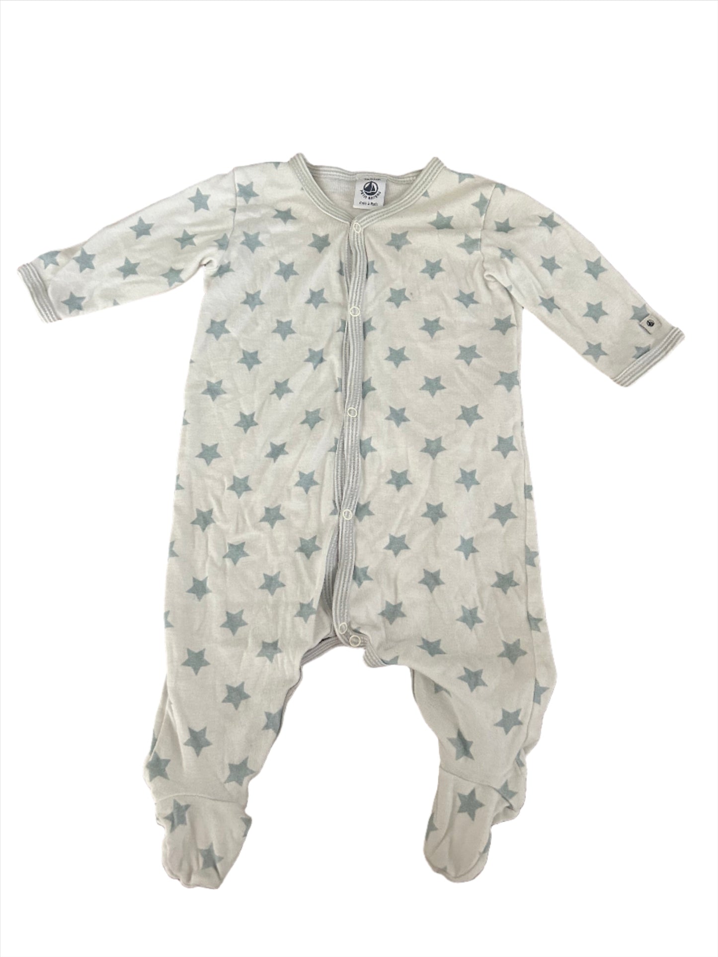 Wit Onesie met grijze sterren - maat 60 (3M)