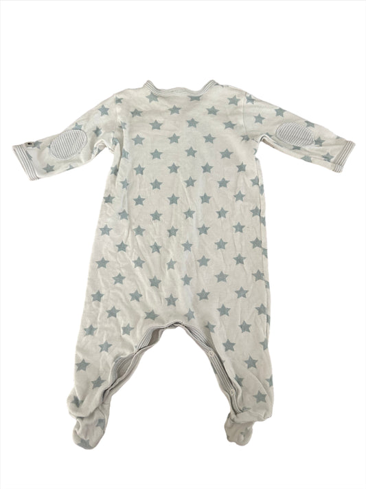 White Onesie with grey stars - size 60 (3M)