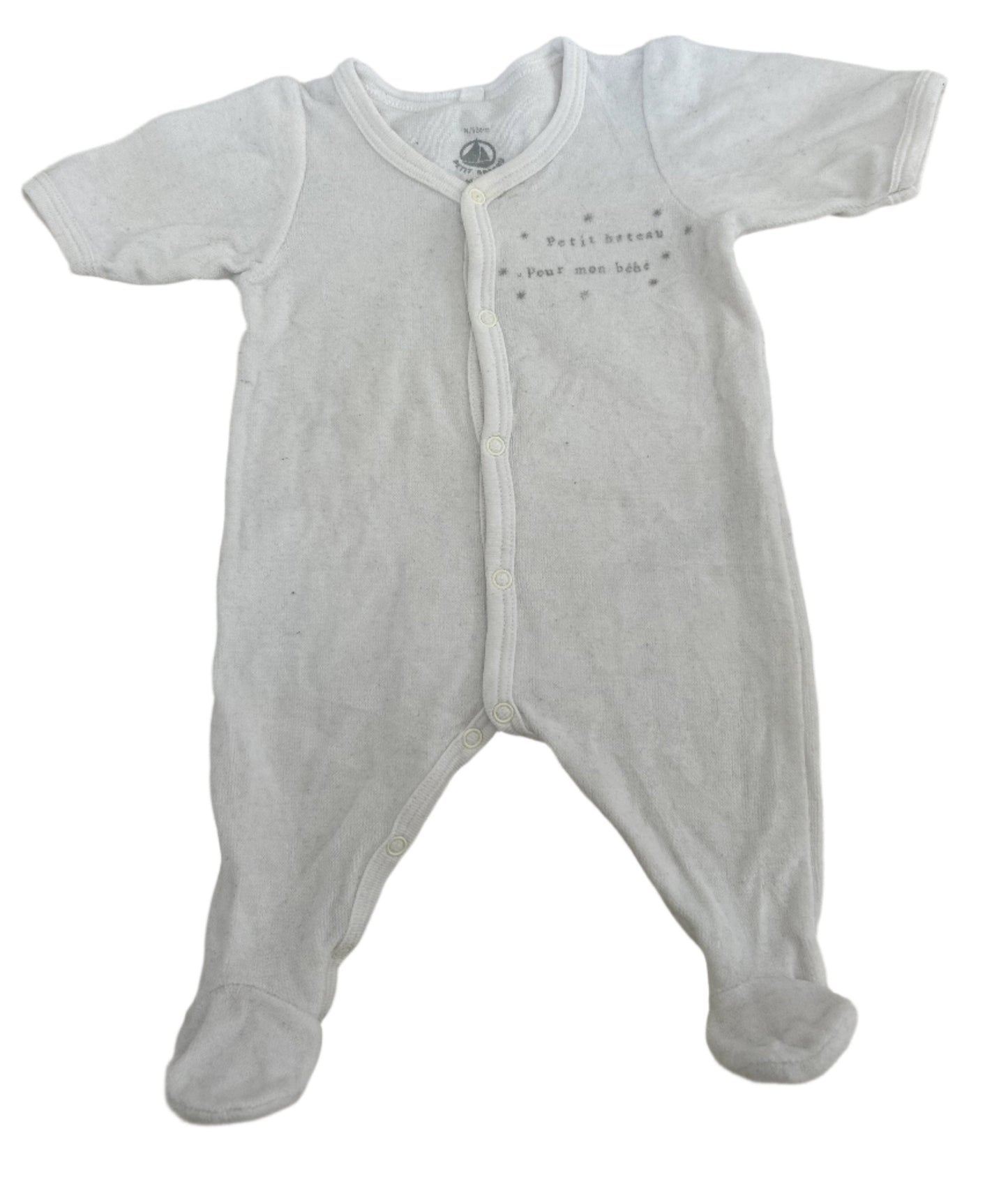 Short-Sleeve Velvet baby pajamas - Size 50 (Newborn)