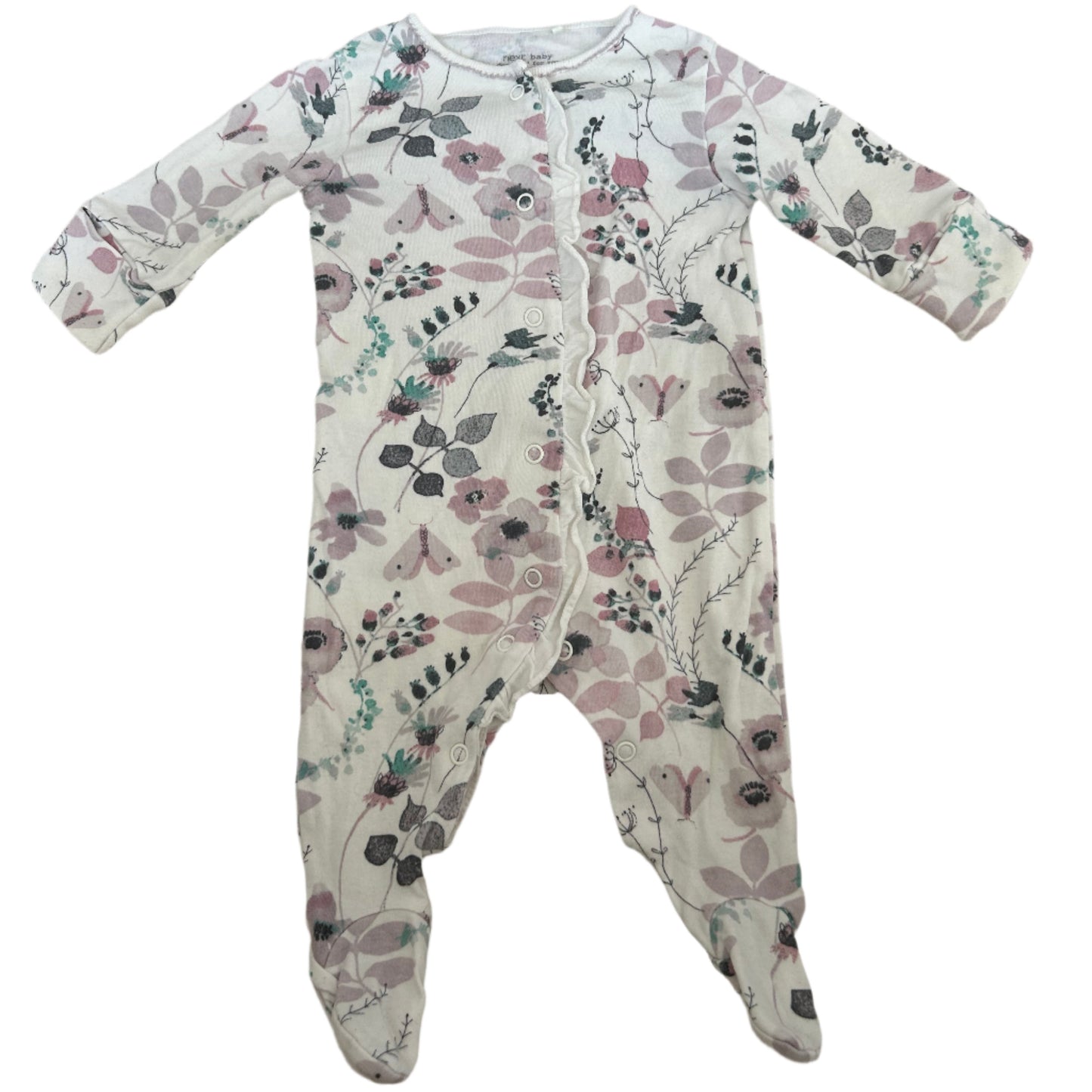 Long-sleeve onesie - size 50-60 (0-3M)