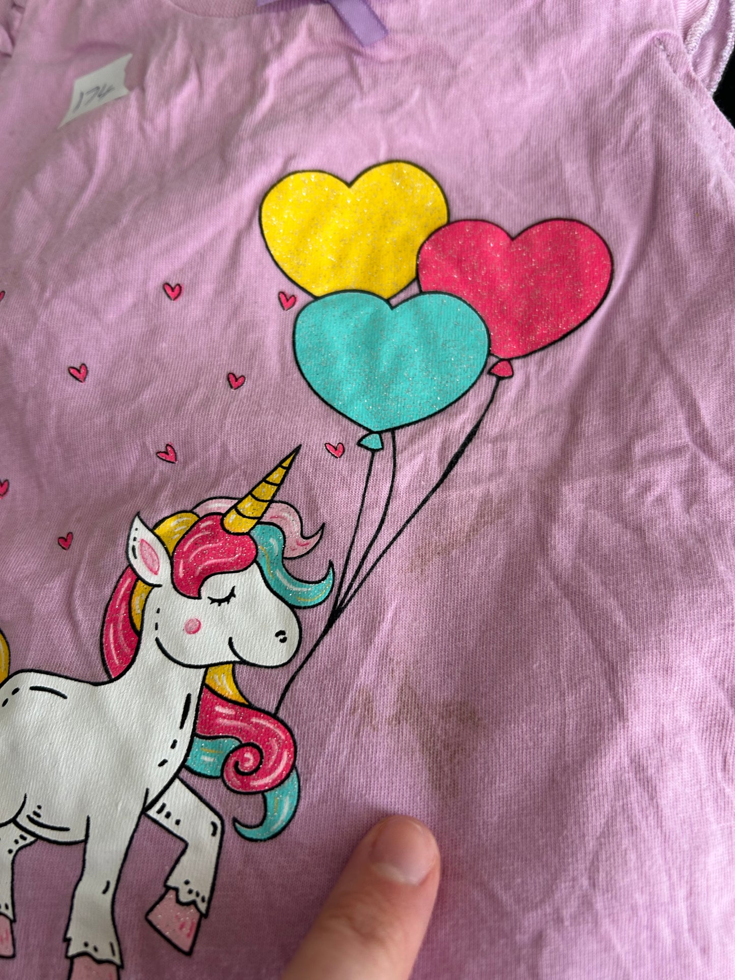 Kort mouw paars t-shirt - maat 80 (9-12M)