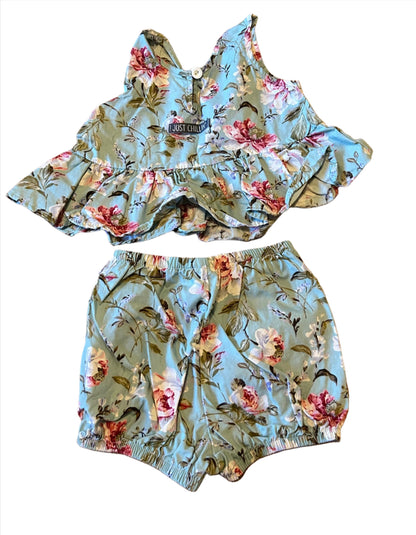 Tweedelige babyset met bloemenmotief voor meisjes - maat 68 (4-6M)