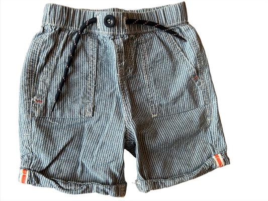 Blue and White Striped Shorts - 74-80 (6-12M)