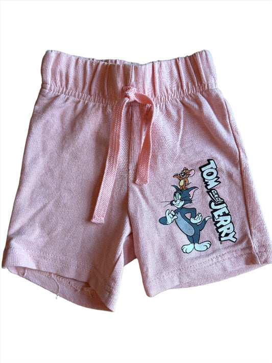 Lichtroze shorts Tom &amp; Jerry - maat 74-80 (6-12M)