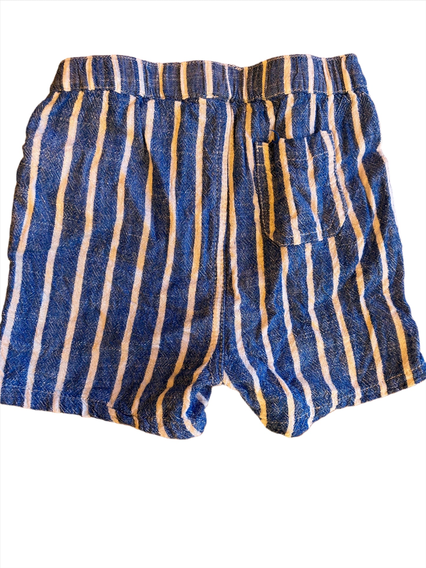 Blue and White Cotton Shorts - 74-80 (6-12M)