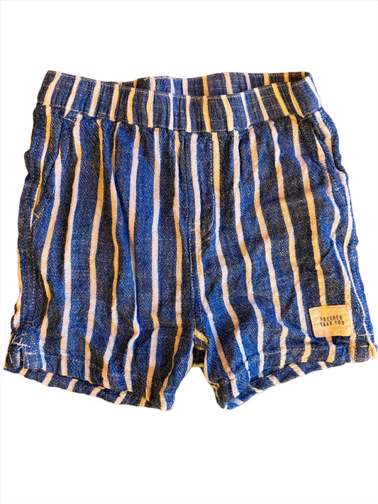 Blue and White Cotton Shorts - 74-80 (6-12M)