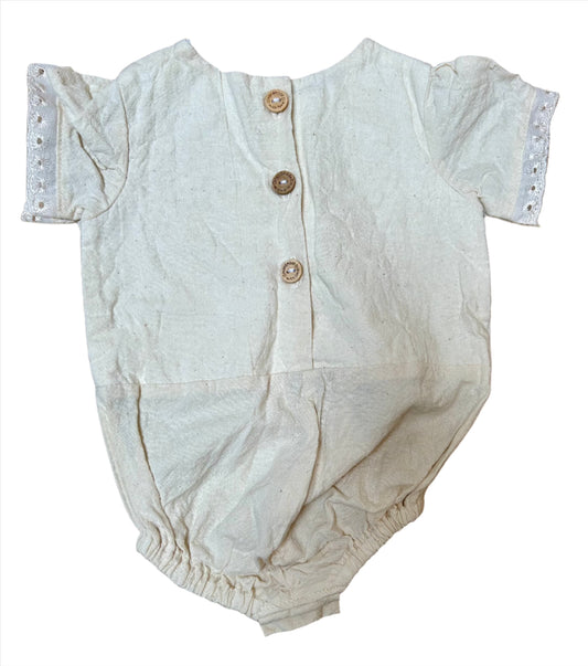 Handgemaakt babymeisjesrompertje - maat 62 (3-6M)