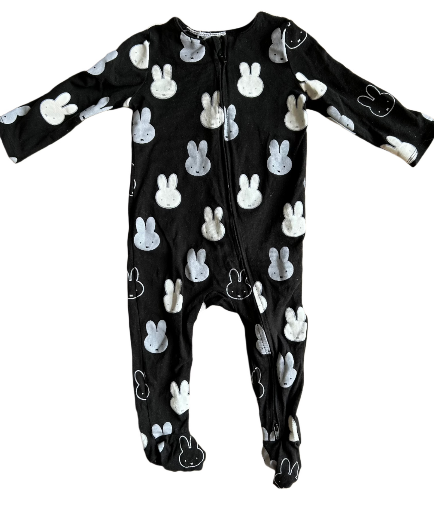 Lange mouwen zwarte Nijntje jumpsuit - maat 74-80 (6-12M)