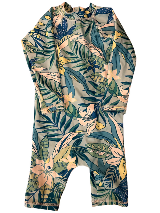 Bloemen Baby Eendelig Badpak - maat 74-80 (6-12M)