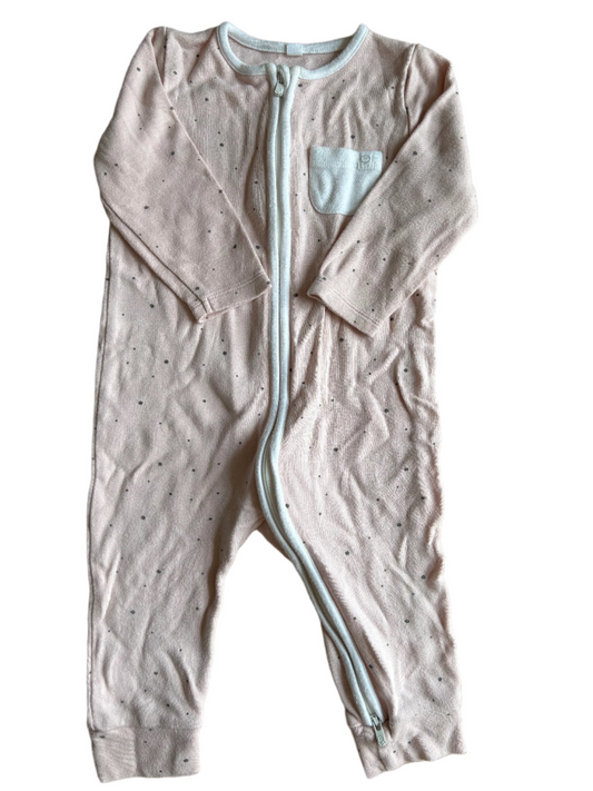 Roze Clever Zip Jumpsuit - maat 74/80 (9-12M)