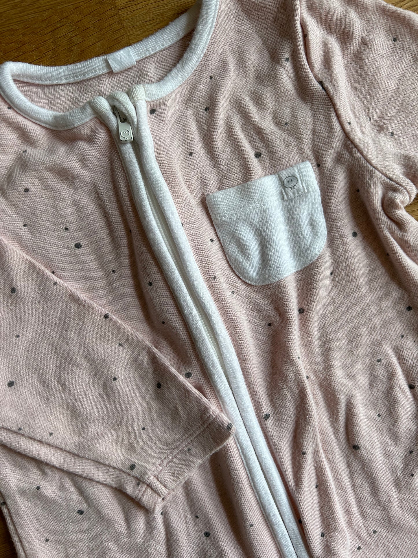 Roze Clever Zip Jumpsuit - maat 74/80 (9-12M)