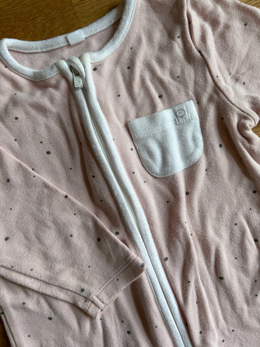 Roze Clever Zip Jumpsuit - maat 74/80 (9-12M)