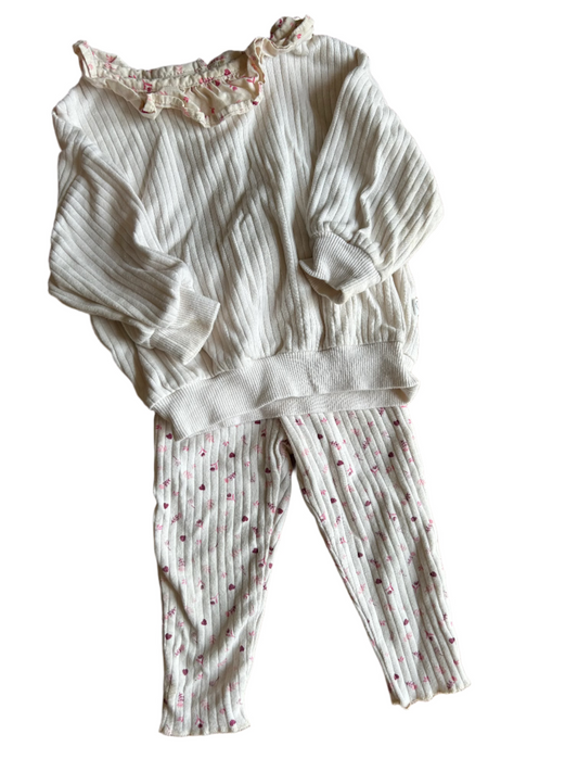Babymeisjes Sweatshirt &amp; Leggings - maat 74-80 (6-12M)